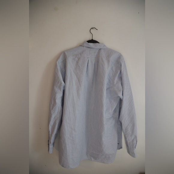Ralph Lauren Classic Fit Blue White Striped Button-Down Shirt Men’s Large - Picture 3 of 3